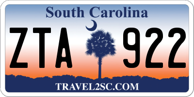 SC license plate ZTA922