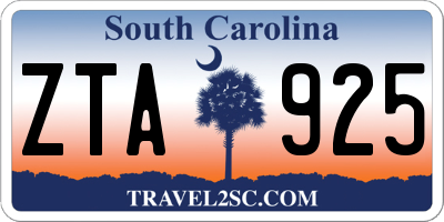 SC license plate ZTA925