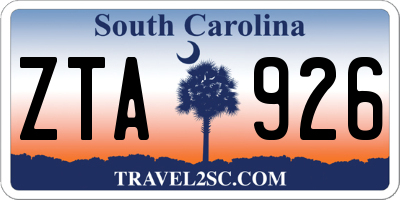 SC license plate ZTA926