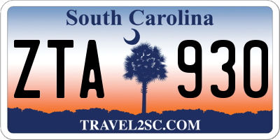 SC license plate ZTA930