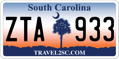 SC license plate ZTA933