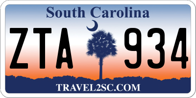 SC license plate ZTA934