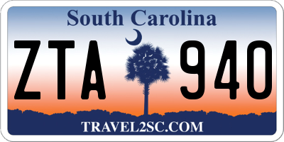 SC license plate ZTA940