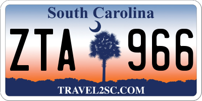 SC license plate ZTA966
