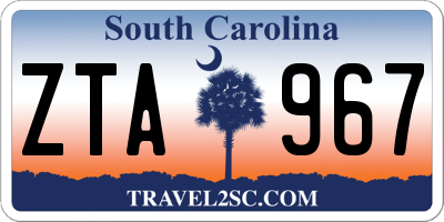 SC license plate ZTA967