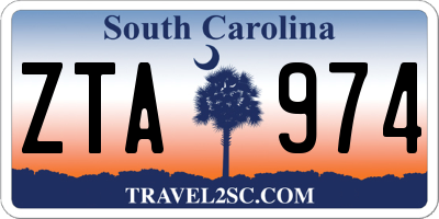 SC license plate ZTA974