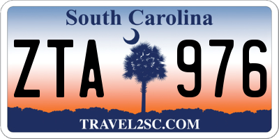 SC license plate ZTA976