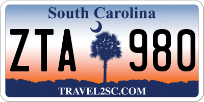 SC license plate ZTA980