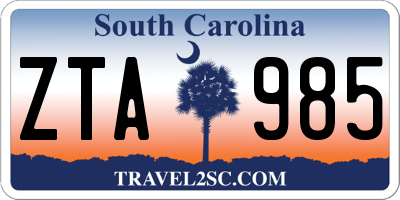 SC license plate ZTA985