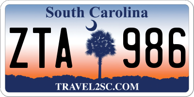 SC license plate ZTA986