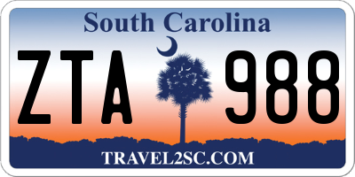 SC license plate ZTA988
