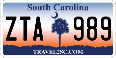 SC license plate ZTA989