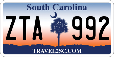 SC license plate ZTA992
