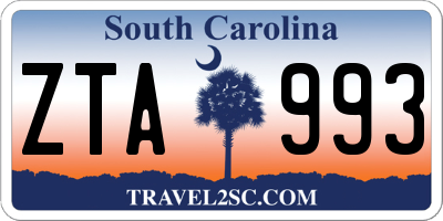 SC license plate ZTA993