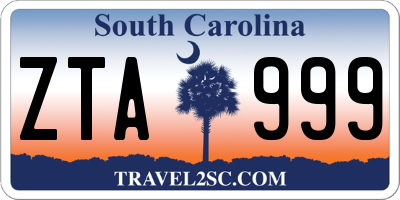 SC license plate ZTA999