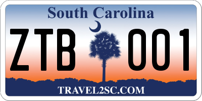SC license plate ZTB001
