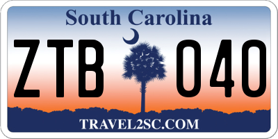 SC license plate ZTB040