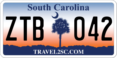 SC license plate ZTB042