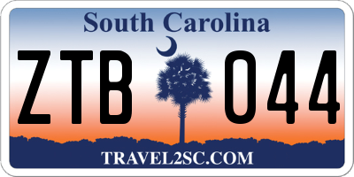 SC license plate ZTB044