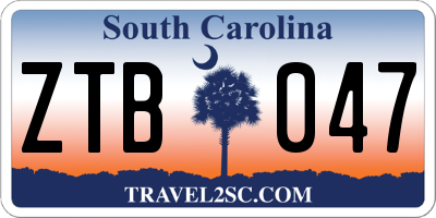 SC license plate ZTB047