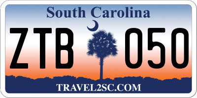 SC license plate ZTB050
