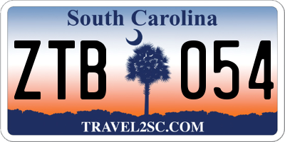 SC license plate ZTB054