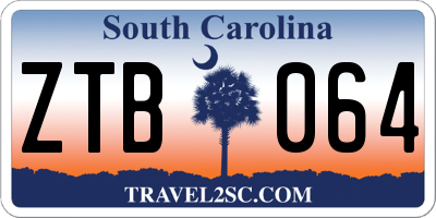SC license plate ZTB064