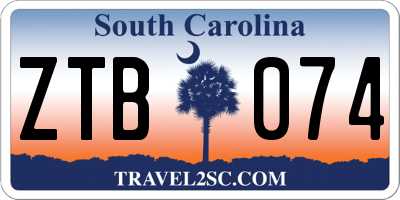 SC license plate ZTB074