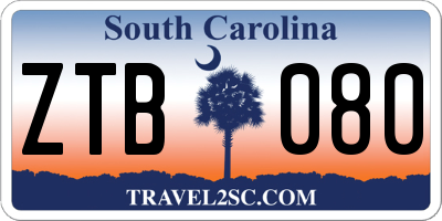 SC license plate ZTB080