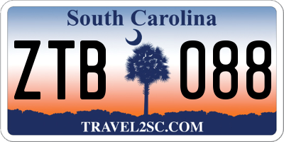 SC license plate ZTB088