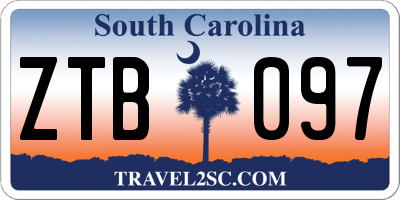 SC license plate ZTB097