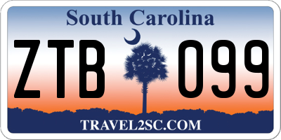SC license plate ZTB099