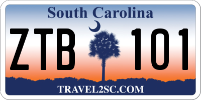 SC license plate ZTB101