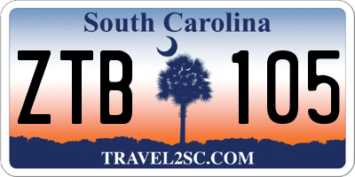 SC license plate ZTB105