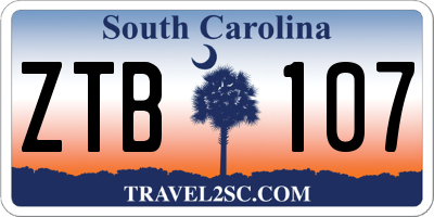 SC license plate ZTB107