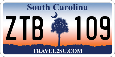 SC license plate ZTB109