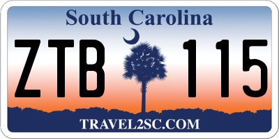 SC license plate ZTB115