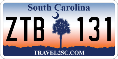 SC license plate ZTB131