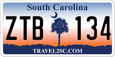 SC license plate ZTB134