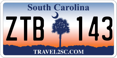 SC license plate ZTB143