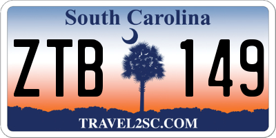 SC license plate ZTB149