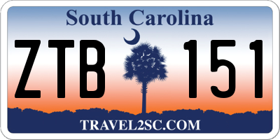 SC license plate ZTB151