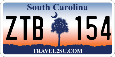 SC license plate ZTB154
