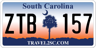 SC license plate ZTB157