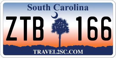 SC license plate ZTB166