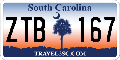 SC license plate ZTB167