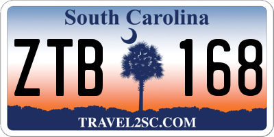 SC license plate ZTB168
