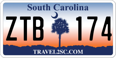 SC license plate ZTB174