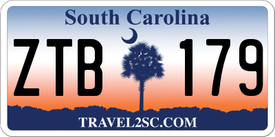 SC license plate ZTB179