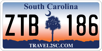 SC license plate ZTB186